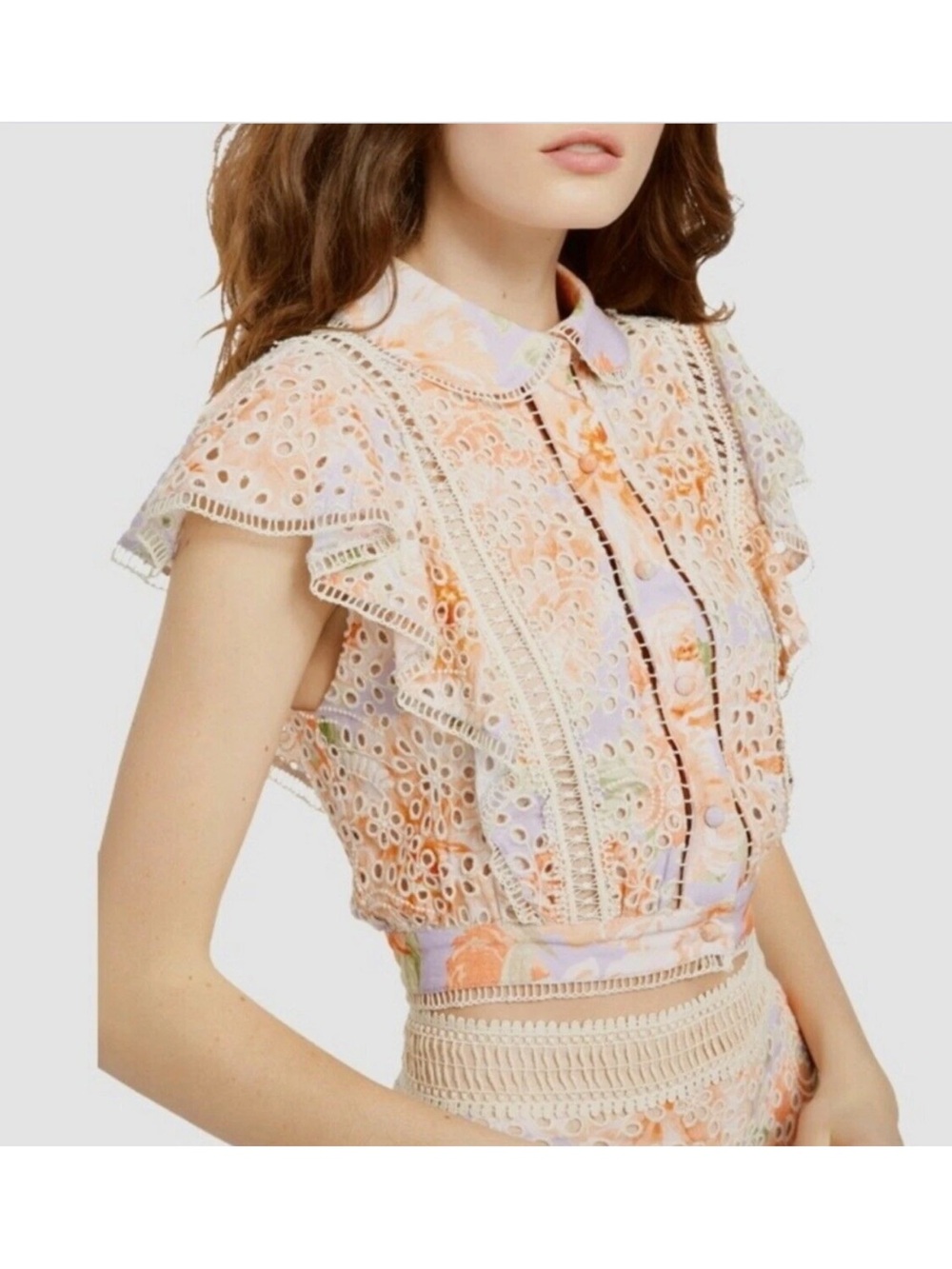 Alice + Olivia Cavan Eyelet Blouse